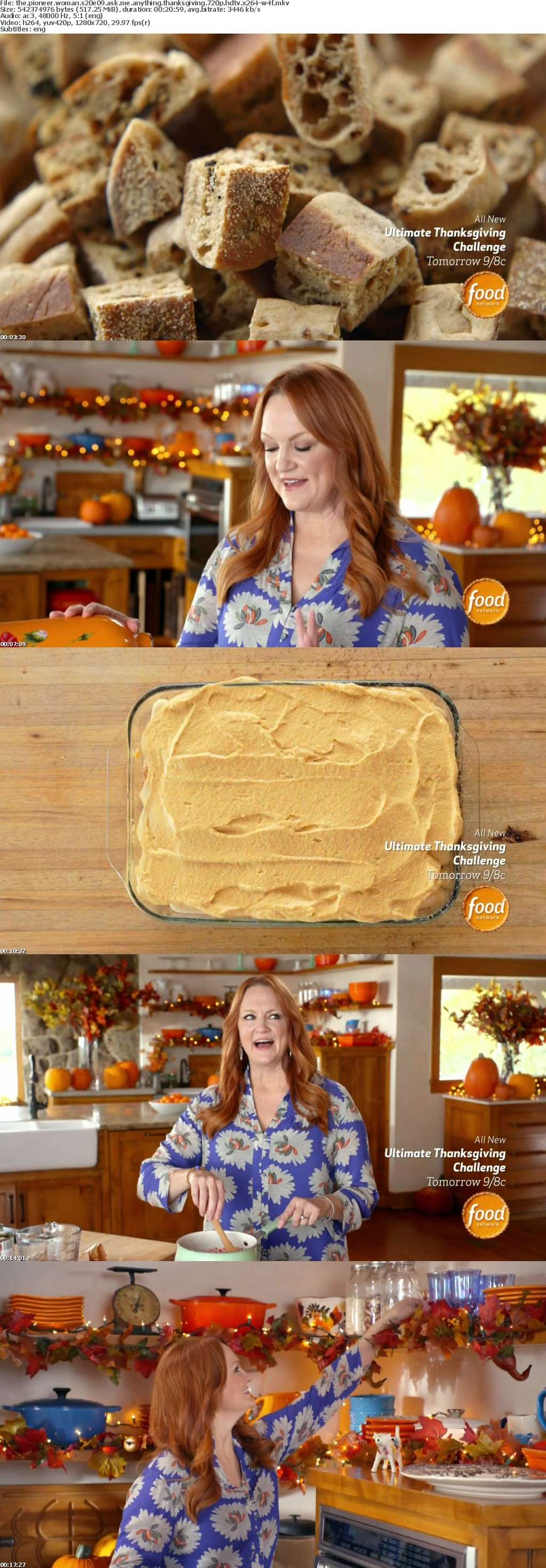 The Pioneer Woman S20E09 Ask Me Anything Thanksgiving 720p HDTV x264-W4F The Pioneer Woman S20E09 Ask Me Anything Thanksgiving 720p HDTV x264-W4F