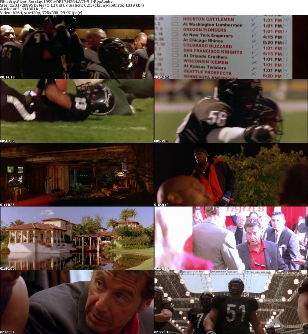 Any Given Sunday 1999 HDRIP H264 AC3-5 1-RypS Any Given Sunday 1999 HDRIP H264 AC3-5 1-RypS