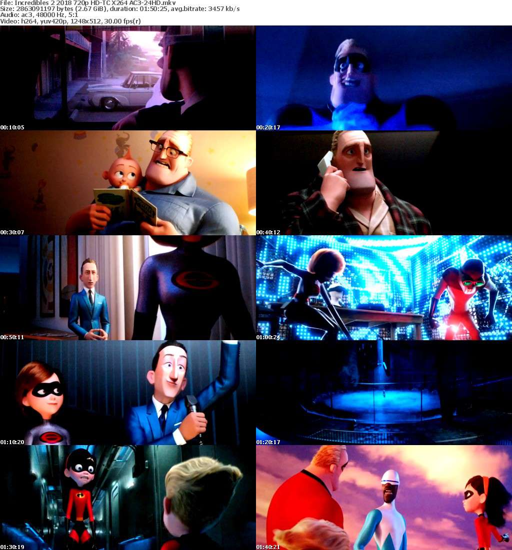 Incredibles 2 (2018) 720p HD-TC X264 AC3-24HD