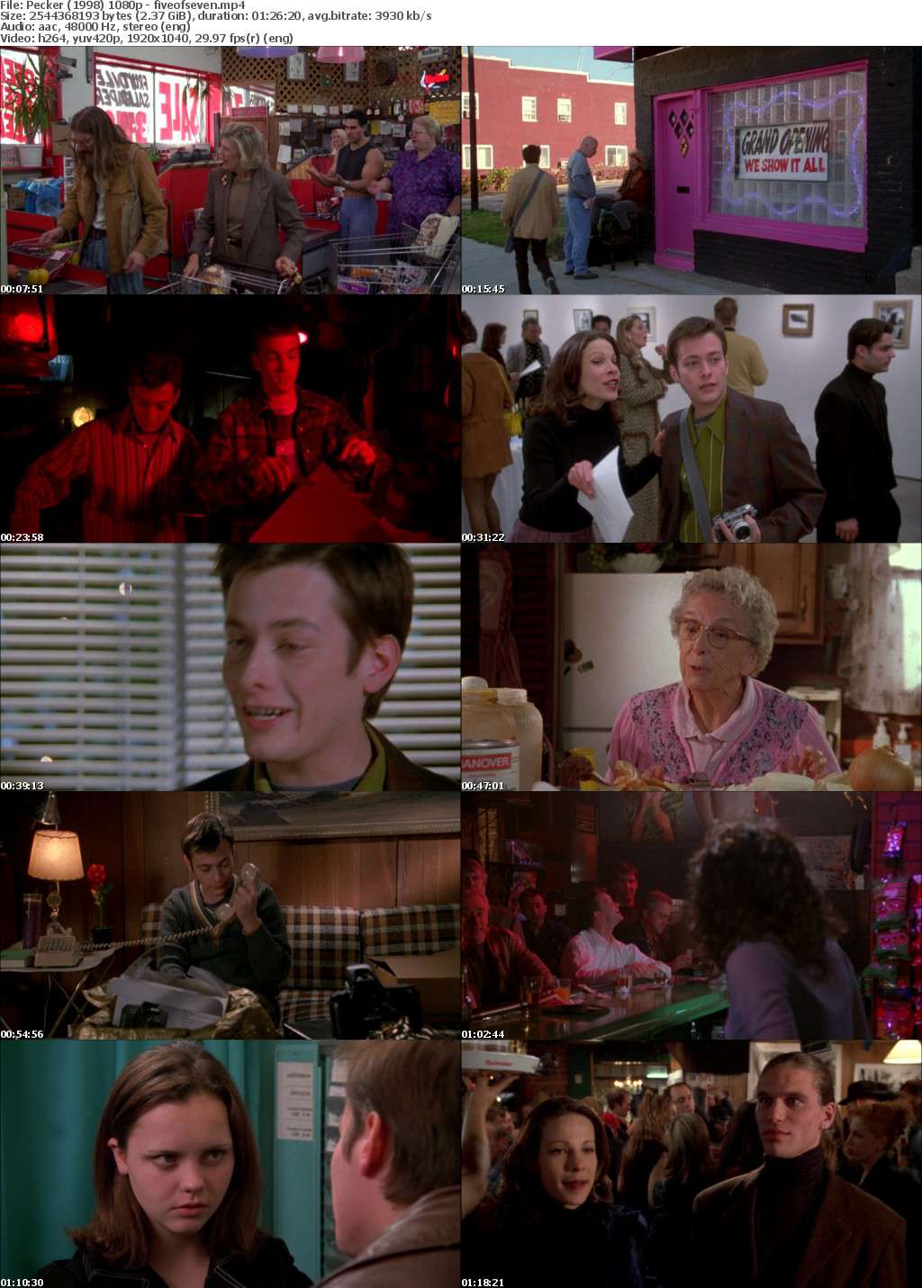 Pecker (1998) 1080p BRRip x264-fiveofseven