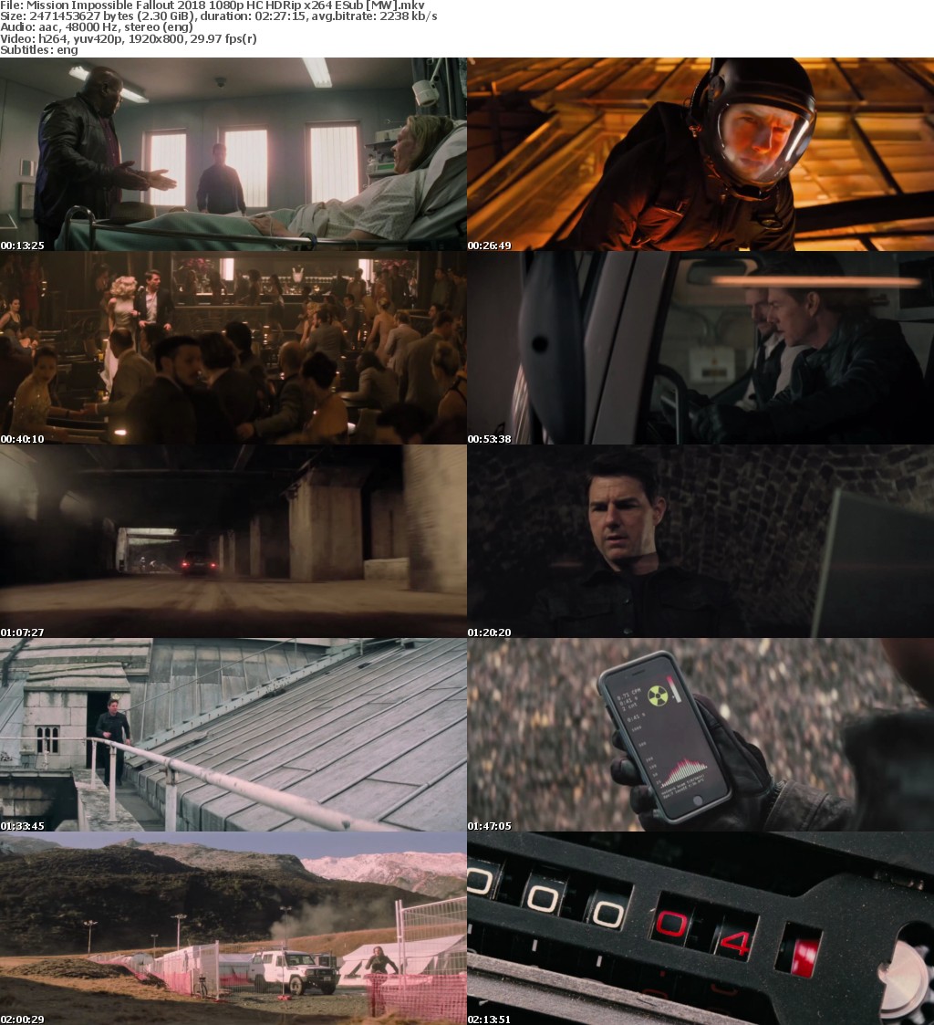 Mission Impossible Fallout (2018) 1080p HC HDRip x264 ESub MW