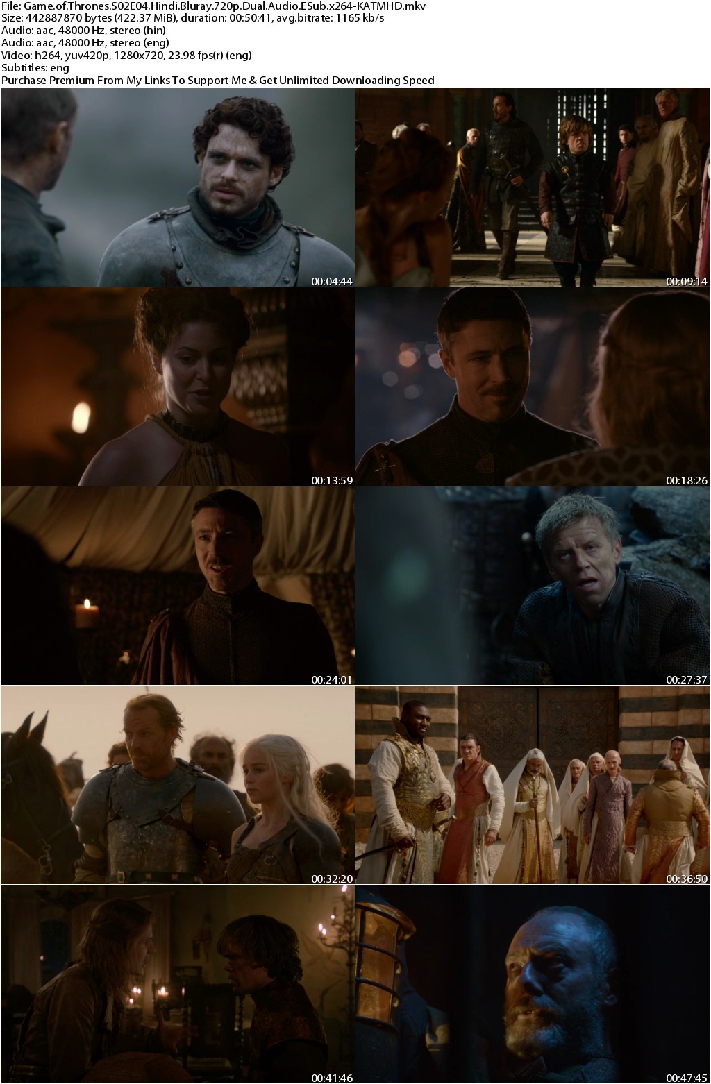 Game of Thrones S02E04 720p Bluray Dual Audio Eng Hindi ESub x264-KATMHD