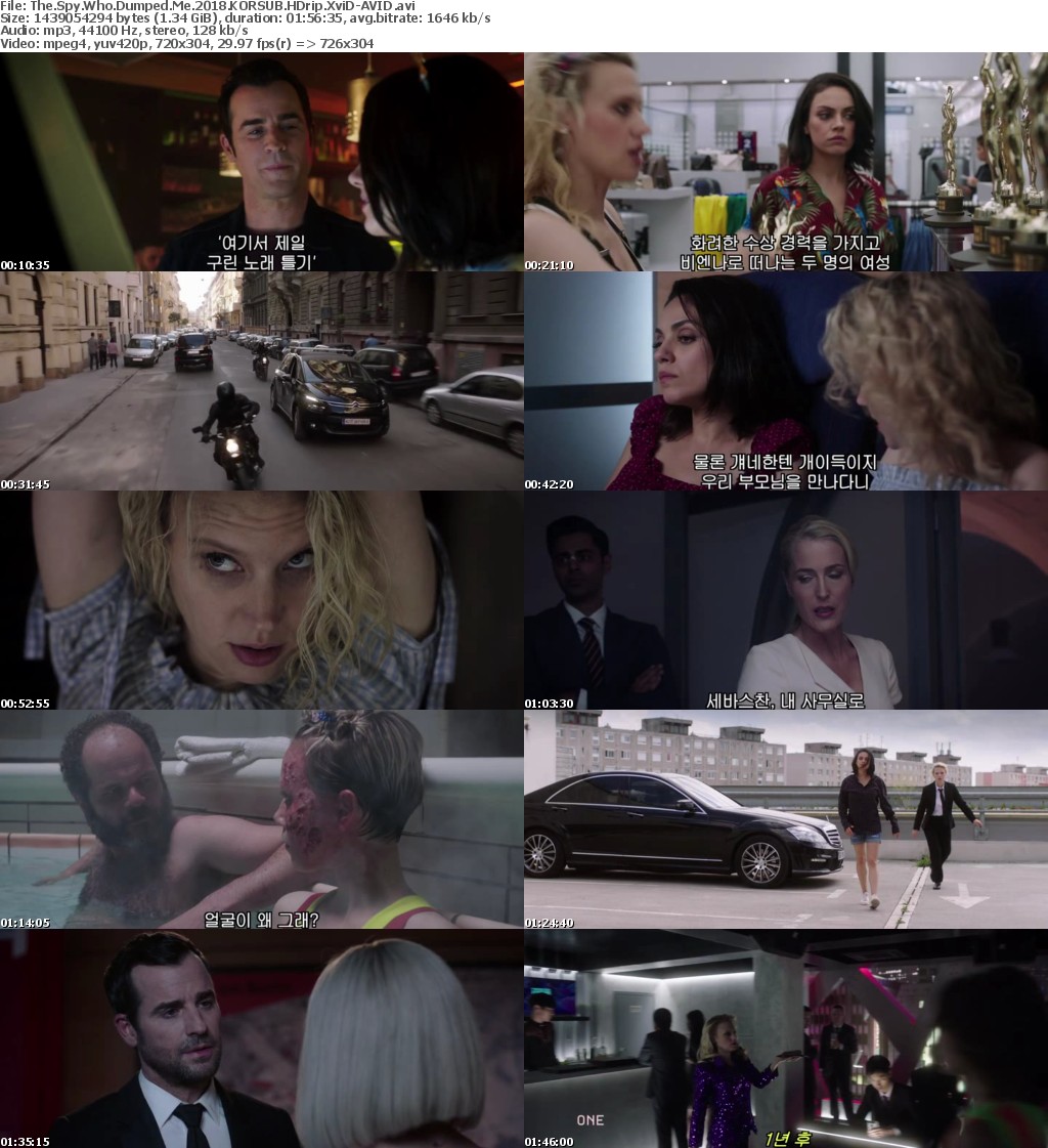 The Spy Who Dumped Me (2018) KORSUB HDrip XviD-AVID