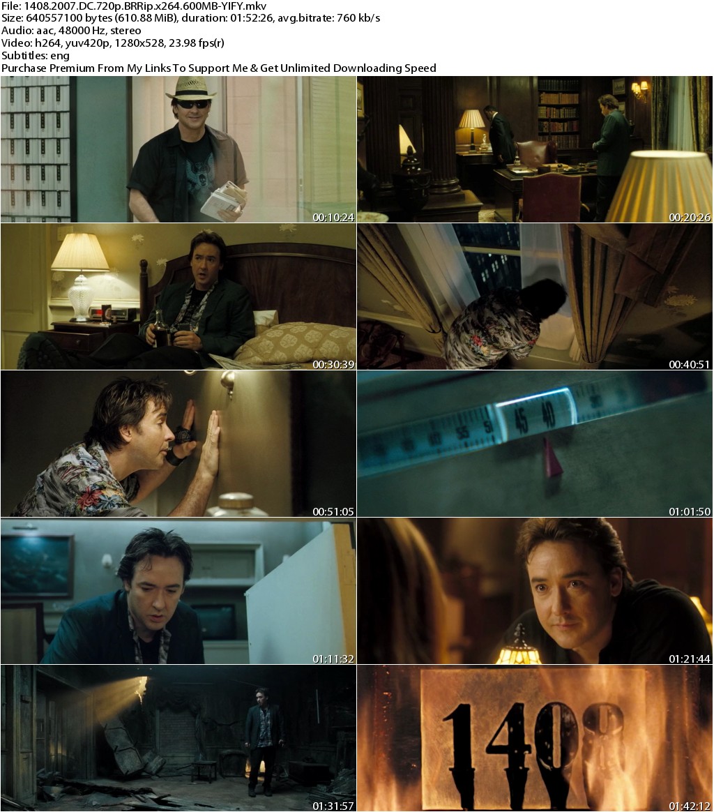 1408 (2007) DC 720p BRRip x264 600MB-YIFY