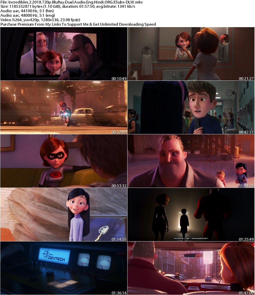 Incredibles 2 (2018) 720p BluRay Dual Audio Eng Hindi ORG ESubs-DLW