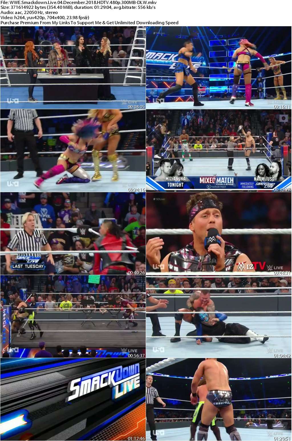 WWE Smackdown Live 04 December 2018 HDTV 480p 300MB-DLW