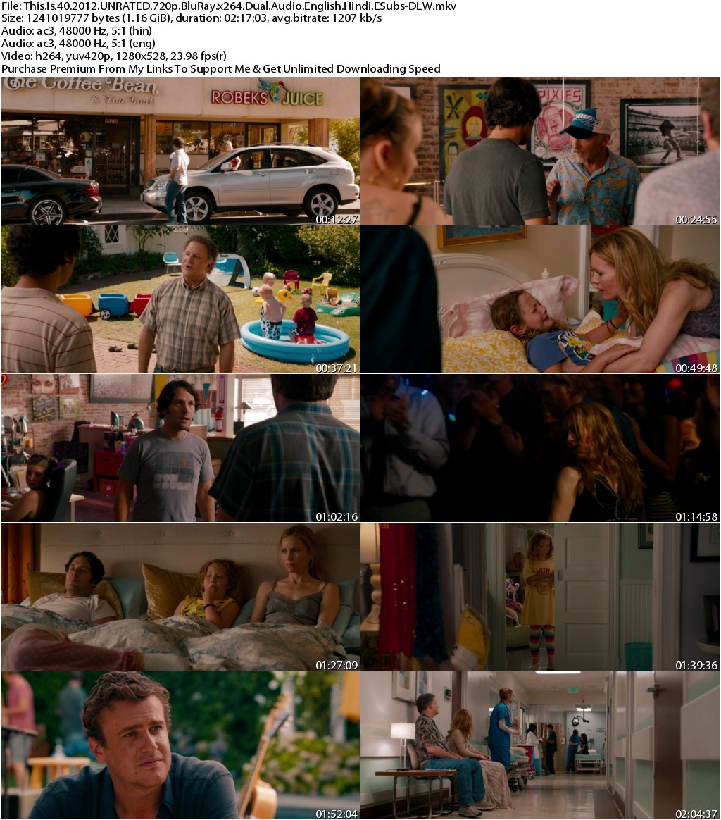 This Is 40 (2012) UNRATED 720p BluRay x264 Dual Audio English Hindi ESubs-DLW
