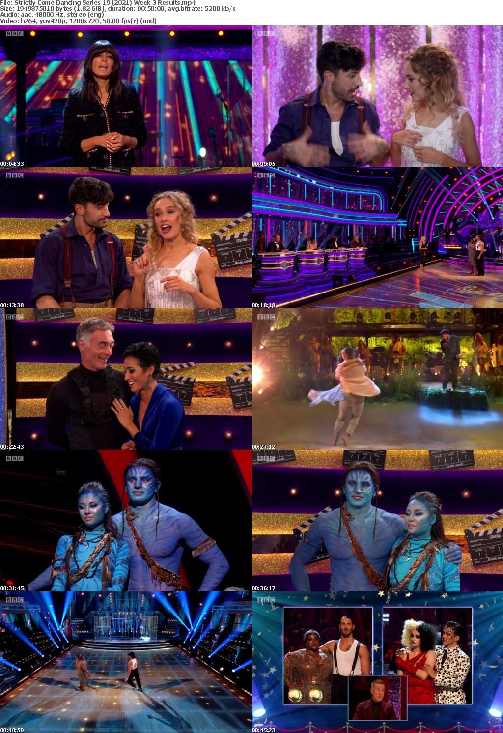 Strictly Come Dancing Series 19 (2021) Week 3 Results (1280x720p HD, 50fps, soft Eng subs)