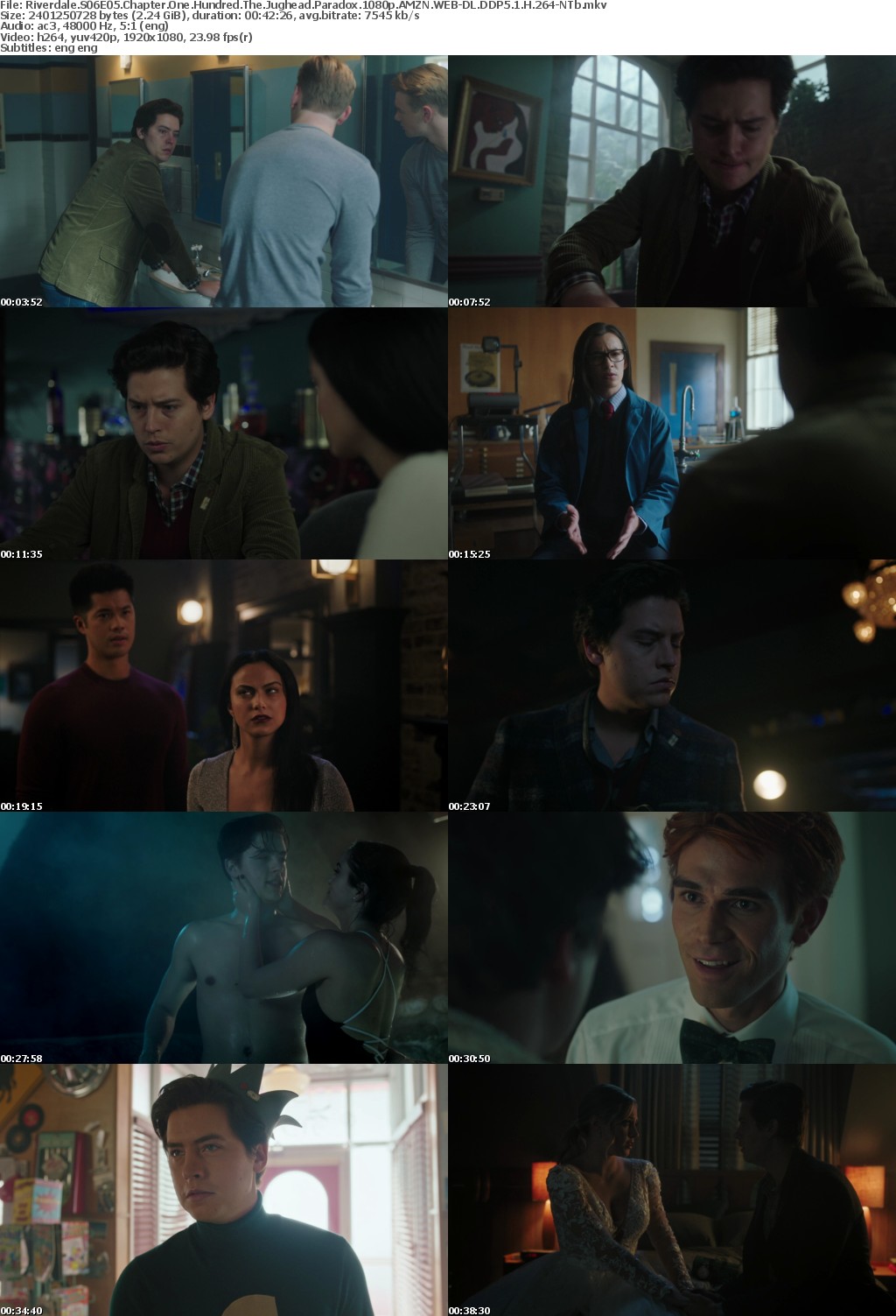 Riverdale US S06E05 Chapter One Hundred The Jughead Paradox 1080p AMZN WEBRip DDP5 1 x264-NTb