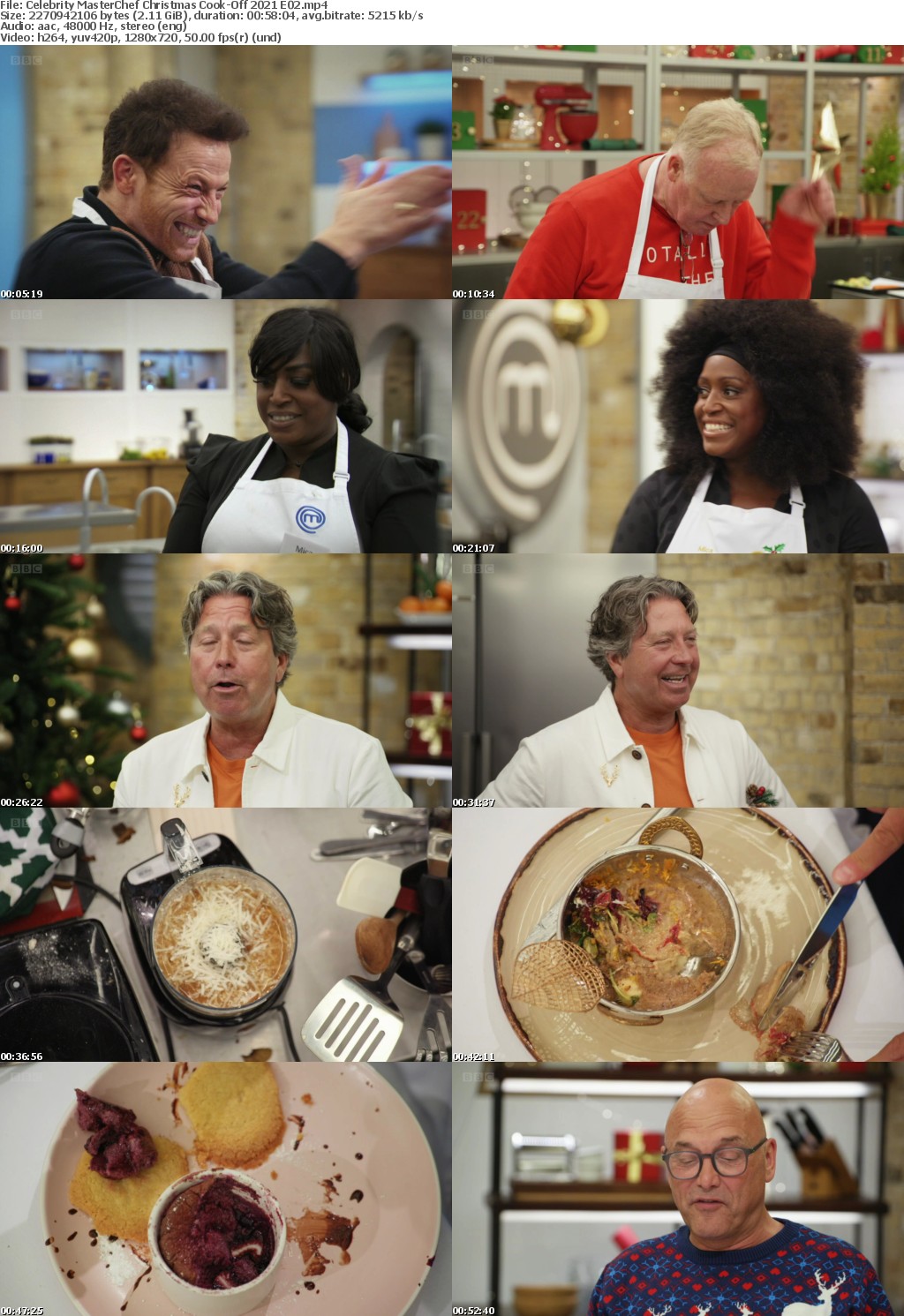 Celebrity MasterChef Christmas Cook-Off 2021 (1280x720p HD, 50fps, soft Eng subs)