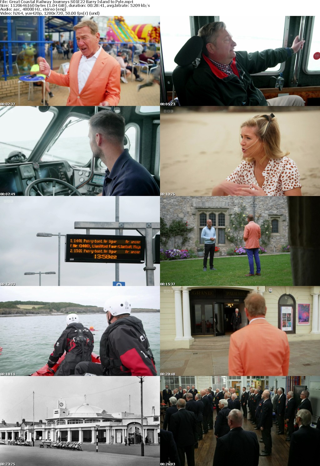 Great Coastal Railway Journeys S01E22 Barry Island to Pyle (1280x720p HD, 50fps, soft Eng subs)