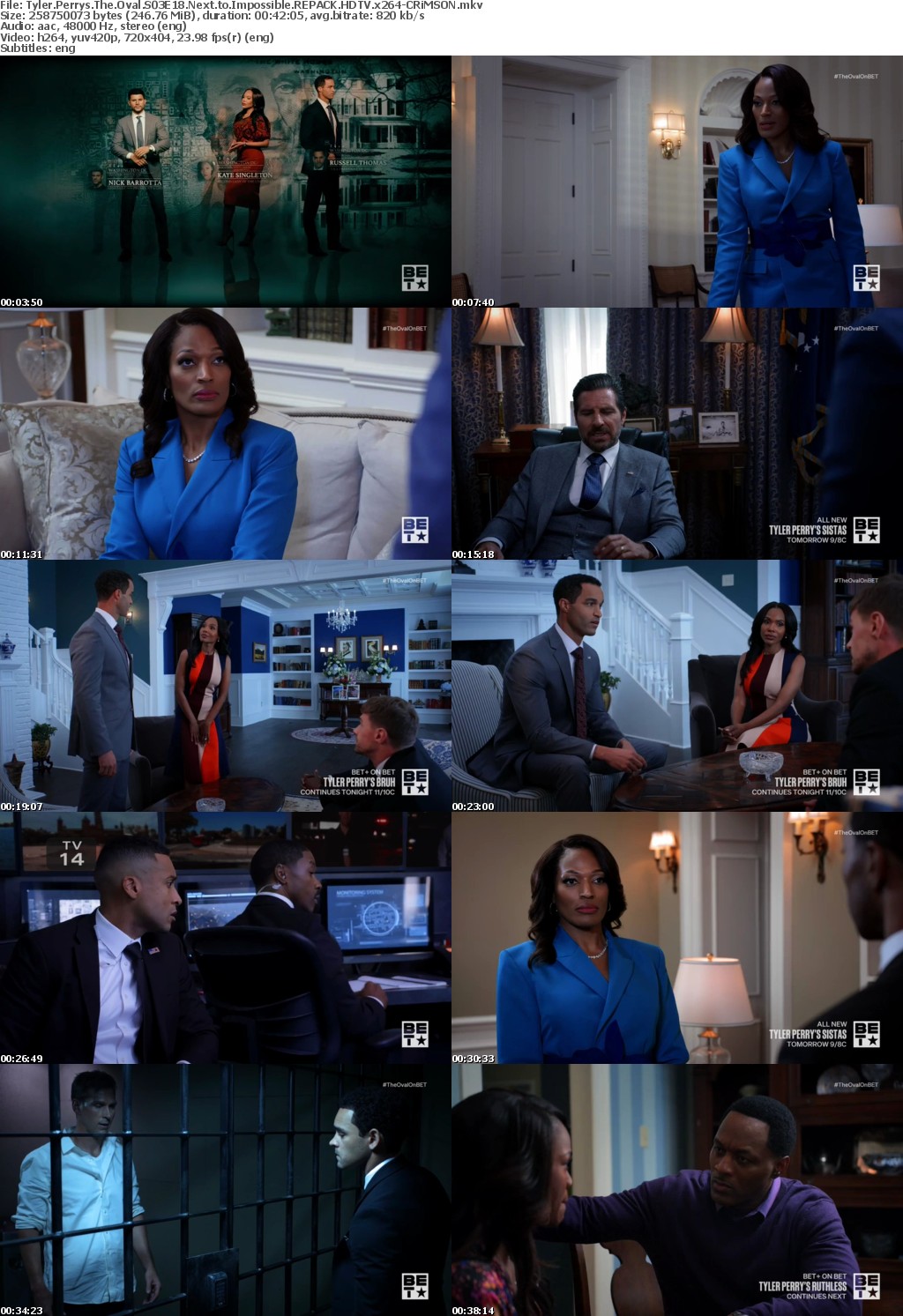Tyler Perrys The Oval S03E18 Next to Impossible REPACK HDTV x264-CRiMSON