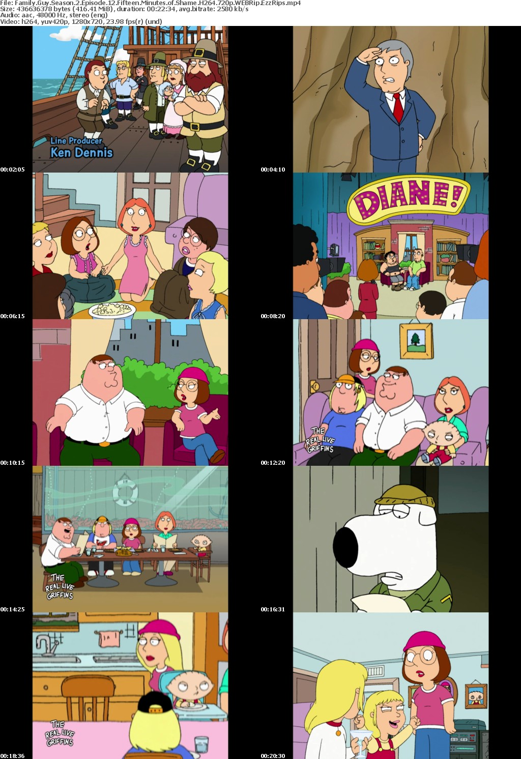 Family Guy Season 2 Episode 12 Fifteen Minutes of Shame H264 720p WEBRip EzzRips