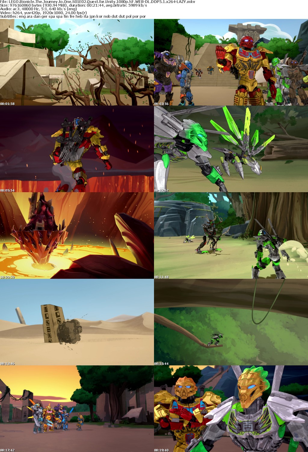 LEGO Bionicle The Journey to One S01 1080p NF WEBRip DDP5 1 x264-LAZY
