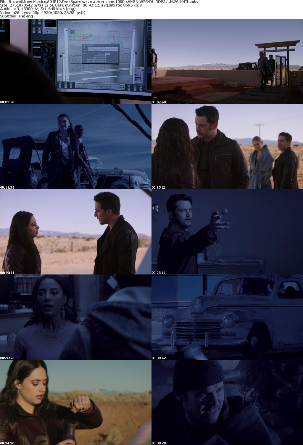 Roswell New Mexico S04E12 Two Sparrows in a Hurricane 1080p AMZN WEBRip DDP5 1 x264-NTb