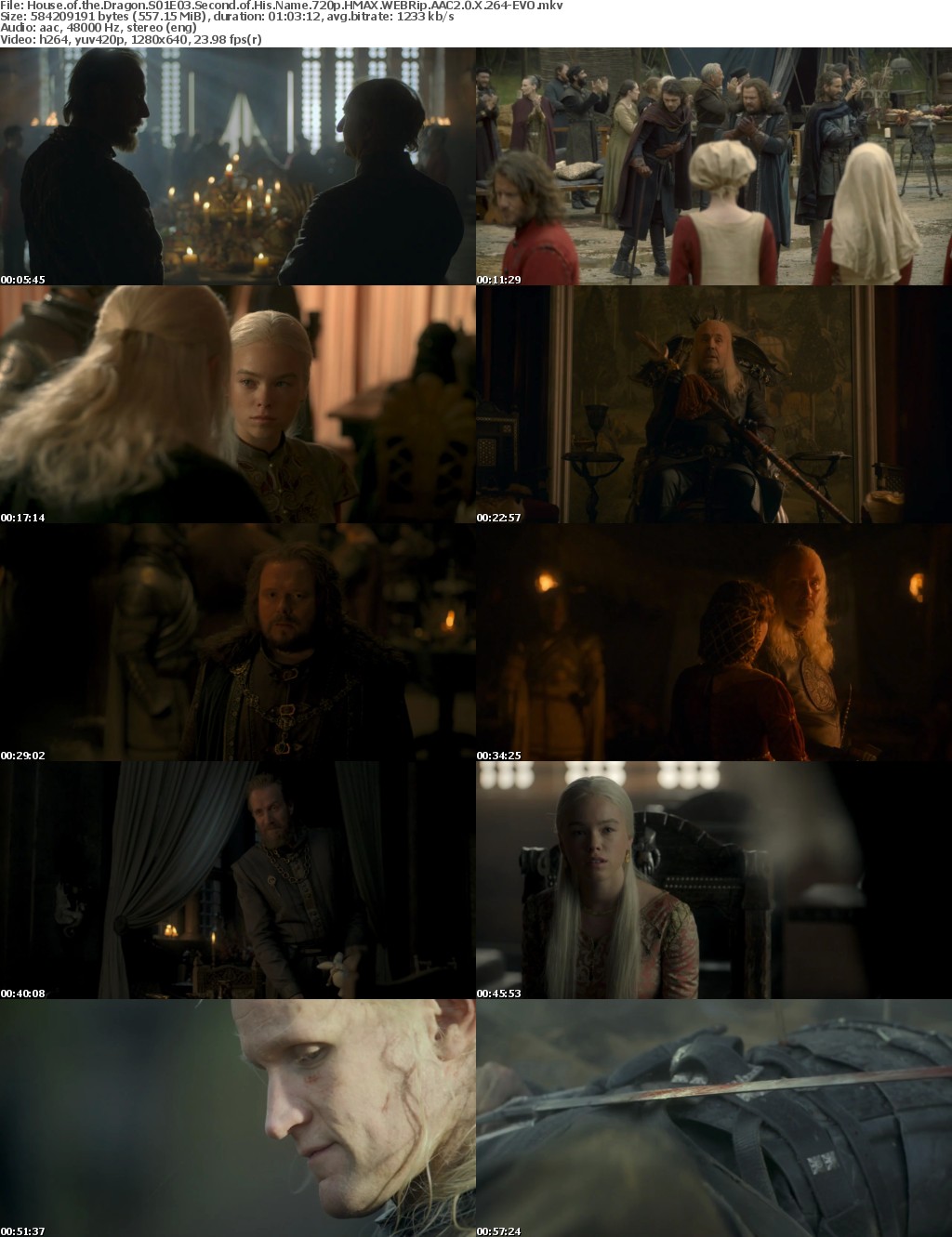House of the Dragon S01E03 Second of His Name 720p HMAX WEBRip AAC2 0 X 264-EVO