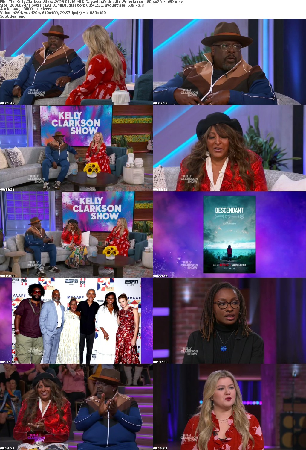 The Kelly Clarkson Show 2023 01 16 MLK Day with Cedric the Entertainer 480p x264-mSD