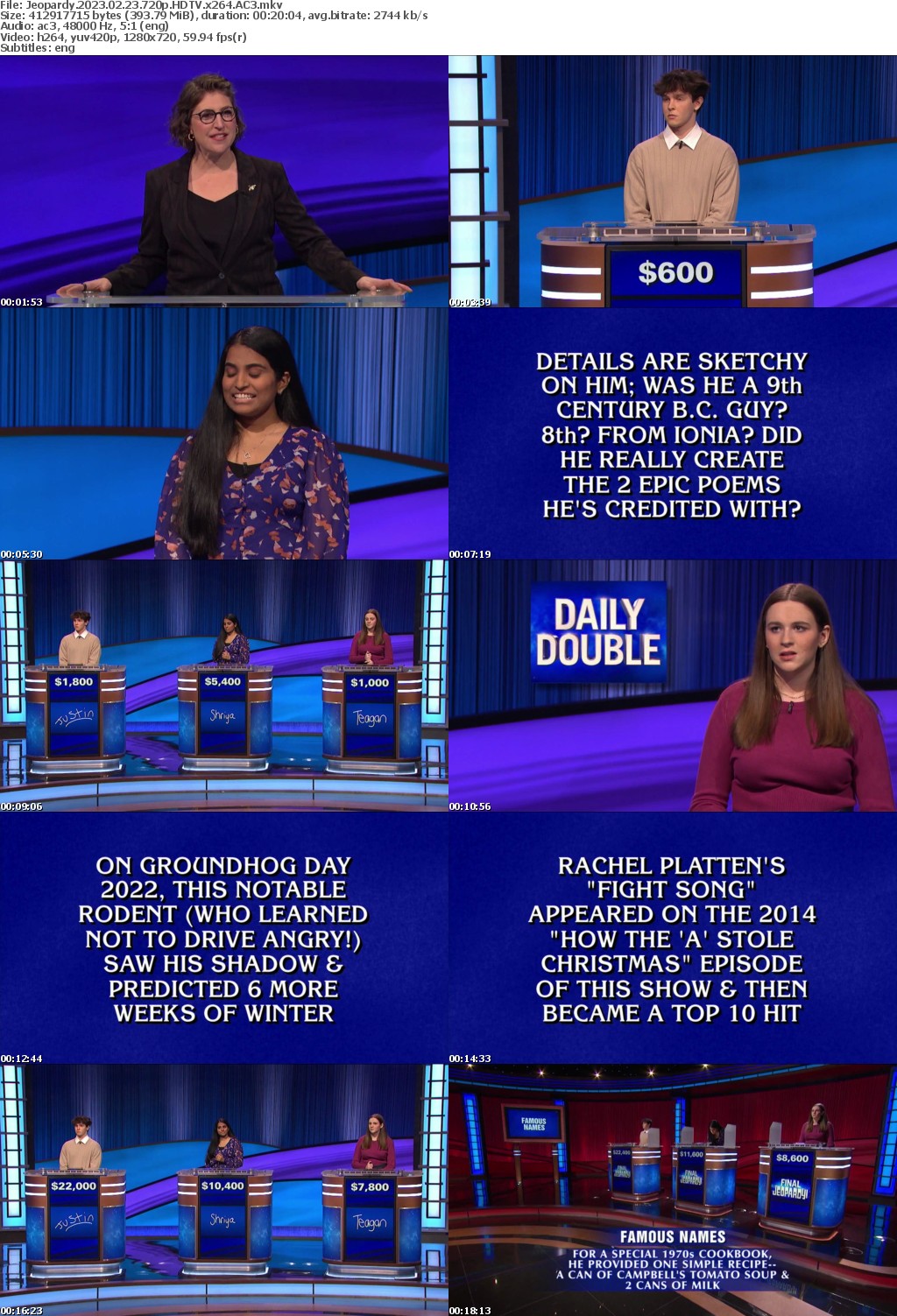 Jeopardy 2023 02 23 720p HDTV x264 AC3 atgoat