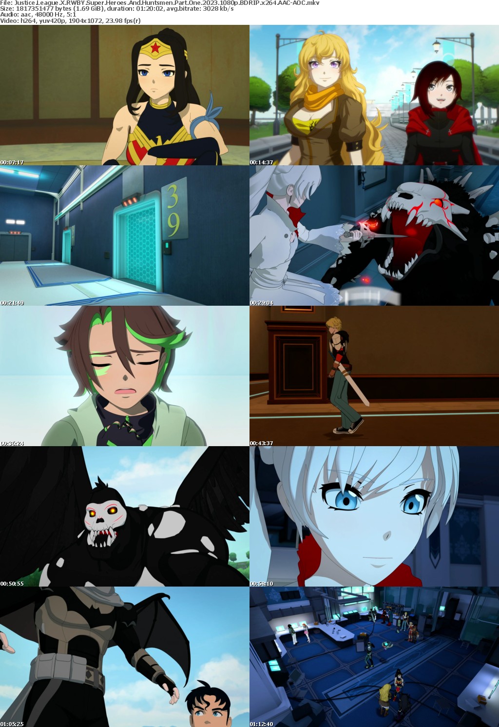 Justice League X RWBY Super Heroes And Huntsmen Part One 2023 1080p BDRIP x264 AAC-AOC