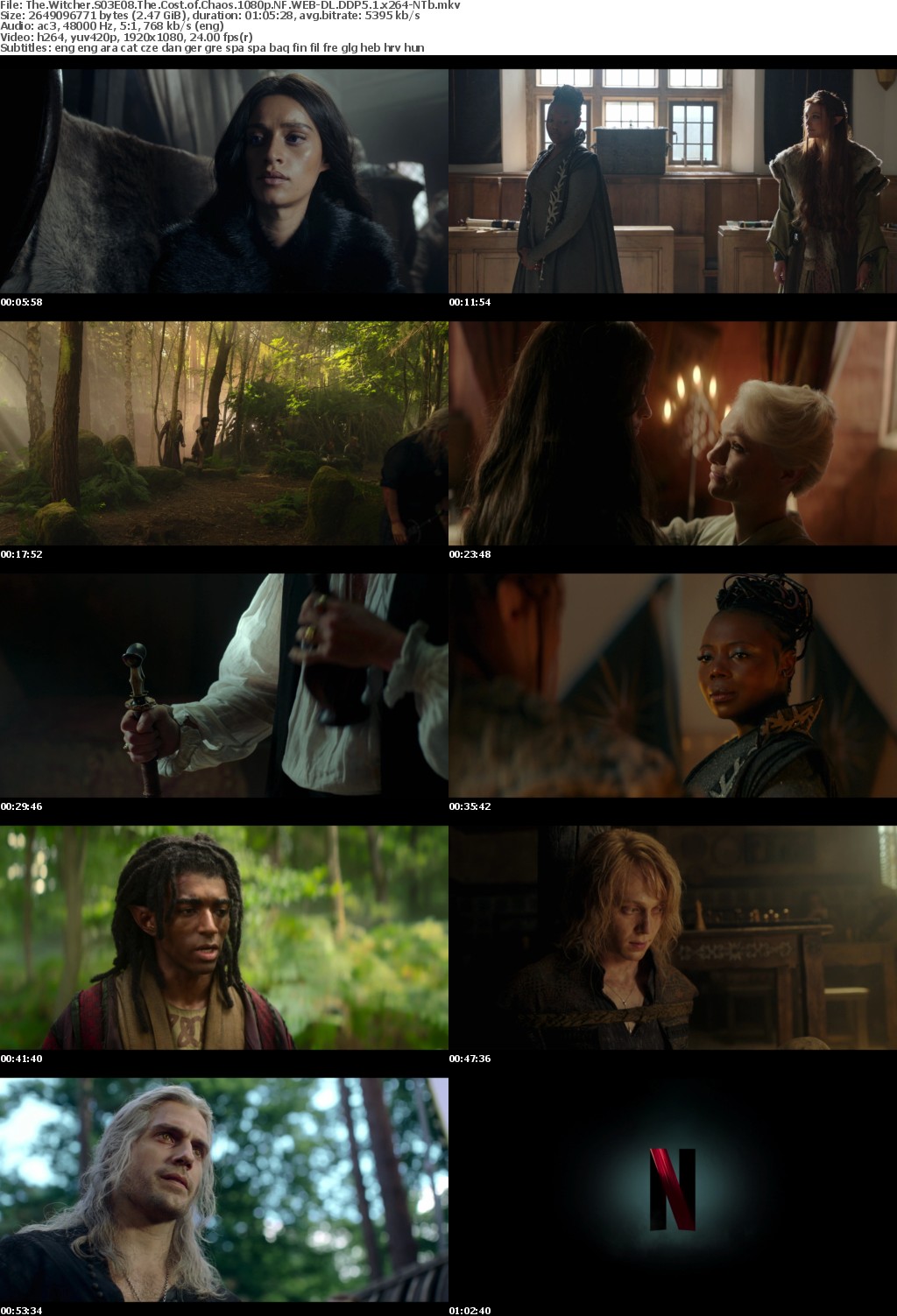 The Witcher S03E08 The Cost of Chaos 1080p NF WEB-DL DDP5 1 x264-NTb