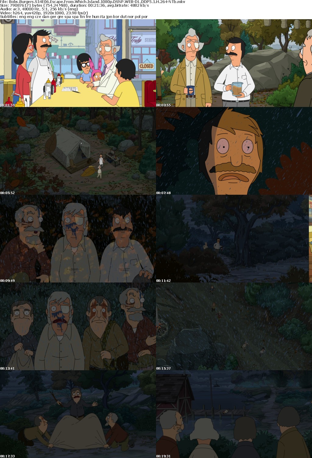 Bobs Burgers S14E06 Escape From Which Island 1080p DSNP WEB-DL DDP5 1 H 264-NTb