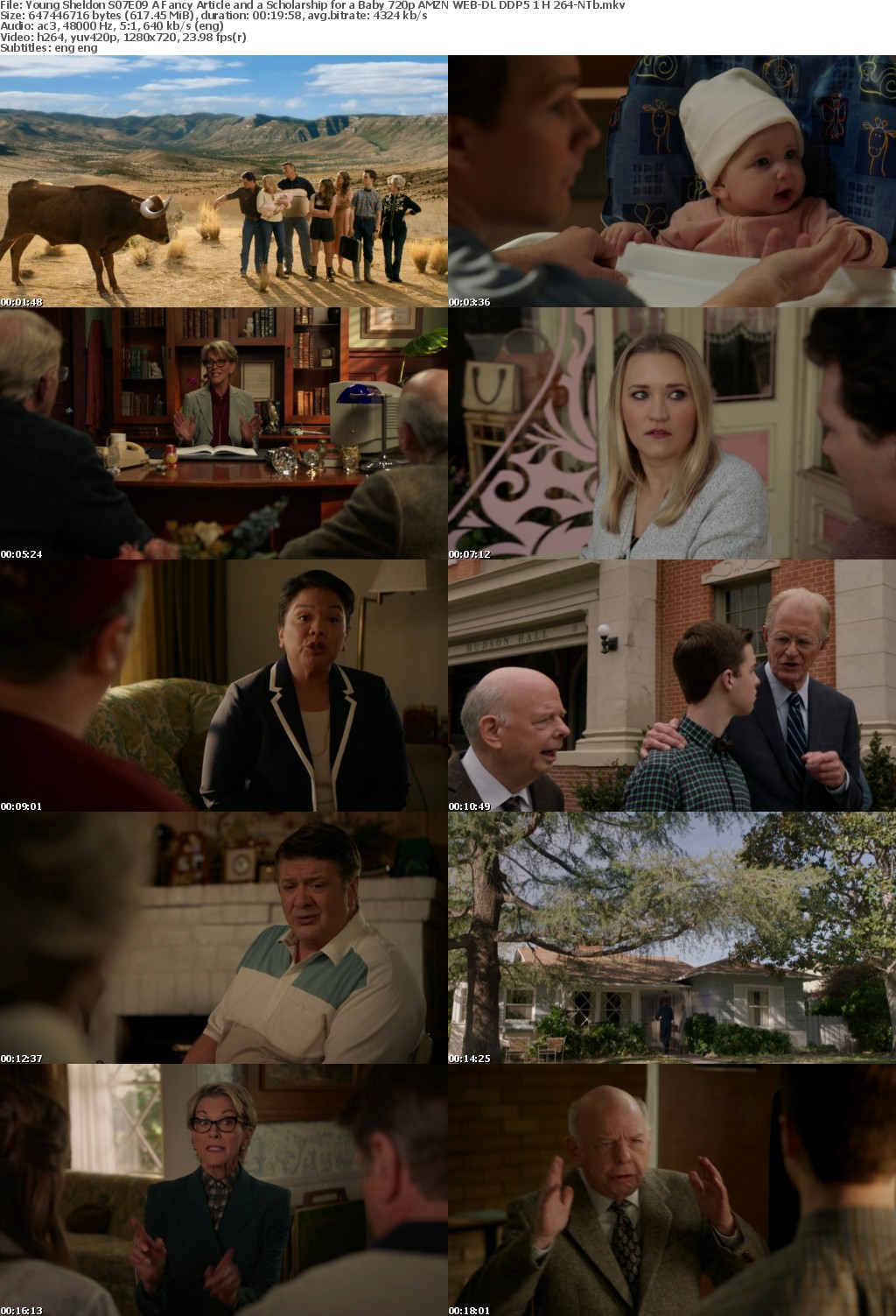 Young Sheldon S07E09 A Fancy Article and a Scholarship for a Baby 720p AMZN WEB-DL DDP5 1 H 264-NTb